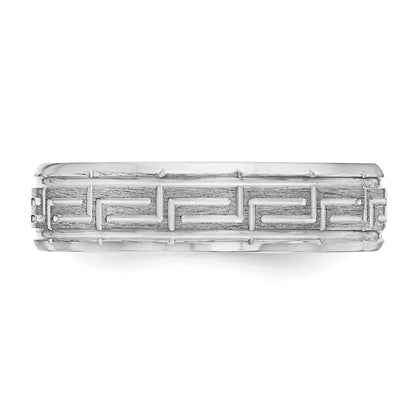 Sterlingsilber Rhodiniert 6mm Gebürstet Fantasie Ring