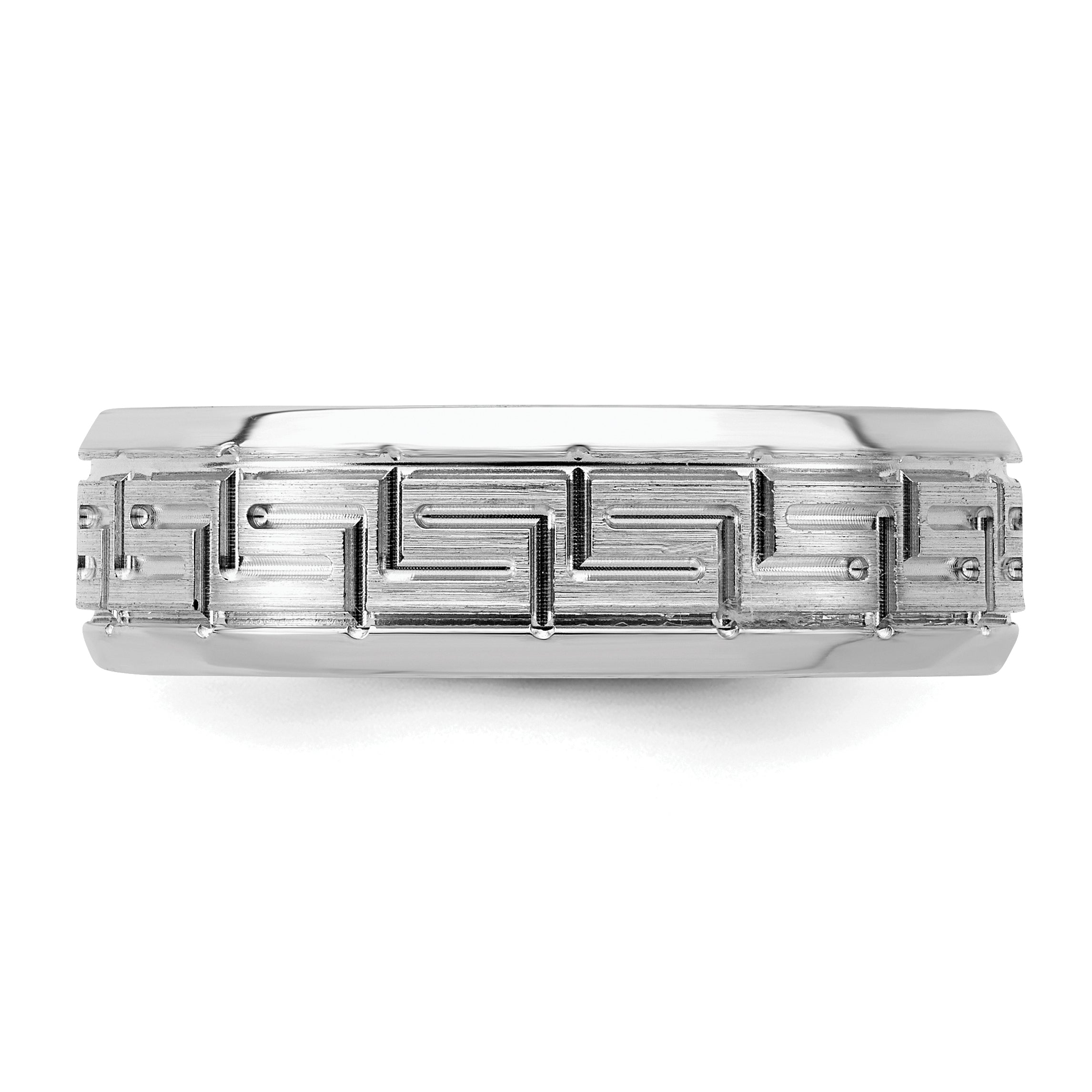 Sterlingsilber Rhodiniert 6mm Gebürstet Fantasie Ring
