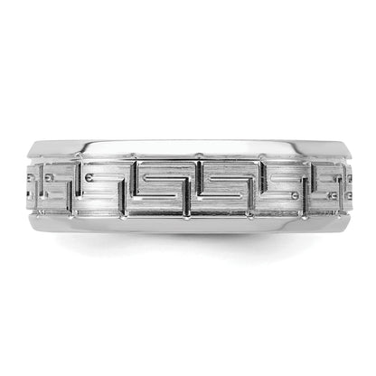 Sterlingsilber Rhodiniert 6mm Gebürstet Fantasie Ring