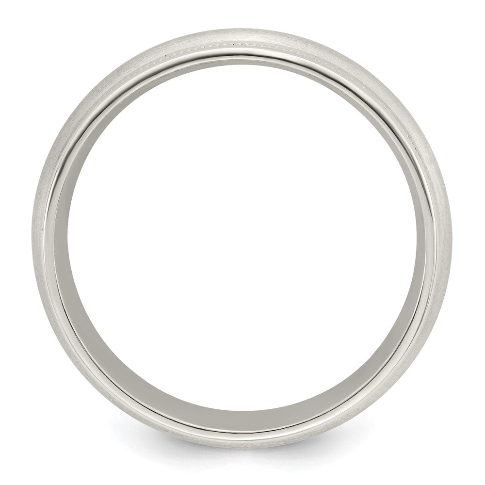 Sterlingsilber 7mm Gebürstet Gewölbt Doppelt Milgrain Fantasie Ring