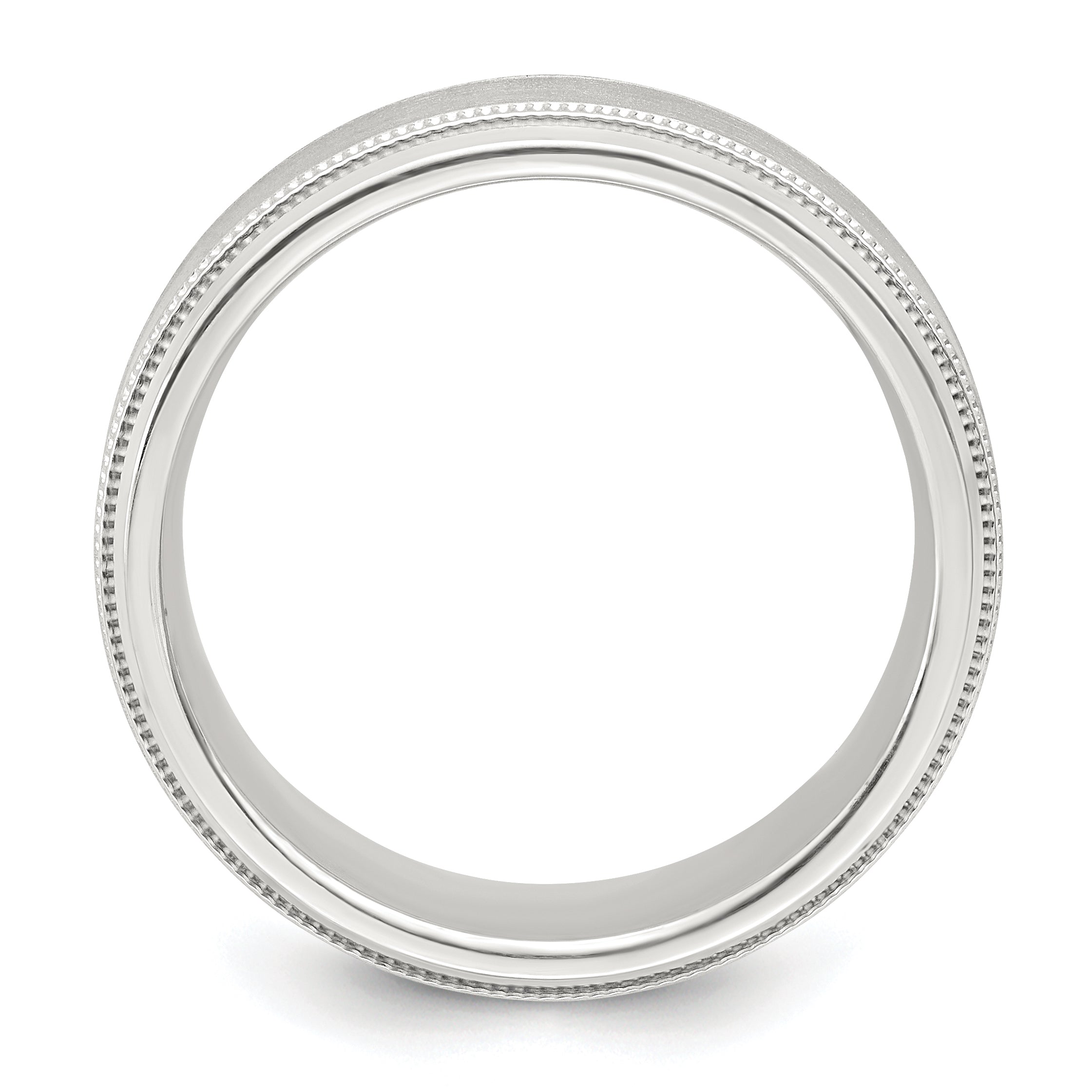Sterlingsilber 6mm Gebürstet Flach Milgrain Abgeschrägt Kante Fantasie Ring