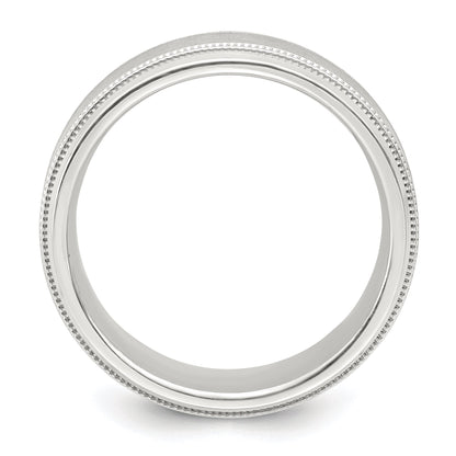 Sterlingsilber 6mm Gebürstet Flach Milgrain Abgeschrägt Kante Fantasie Ring