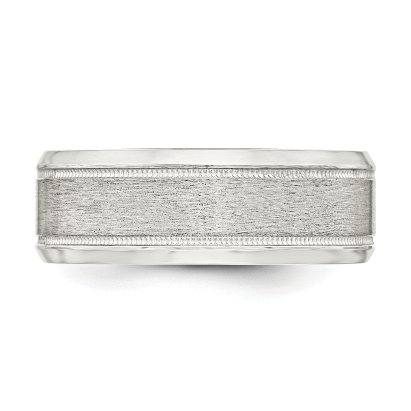 Sterlingsilber 6mm Gebürstet Flach Milgrain Abgeschrägt Kante Fantasie Ring