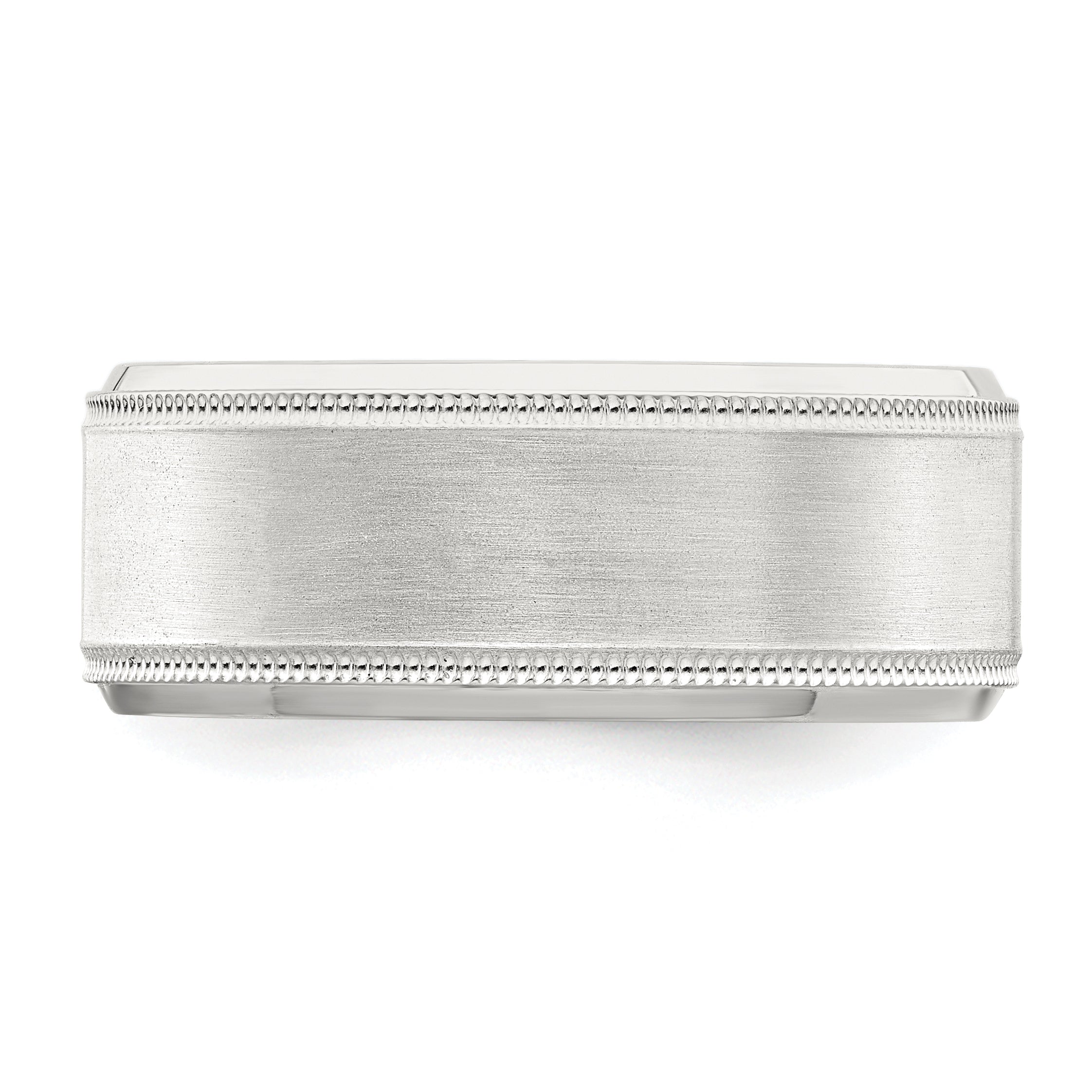 Sterlingsilber 6mm Gebürstet Flach Milgrain Abgeschrägt Kante Fantasie Ring