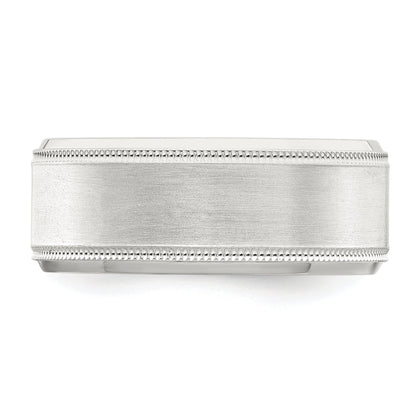Sterlingsilber 6mm Gebürstet Flach Milgrain Abgeschrägt Kante Fantasie Ring