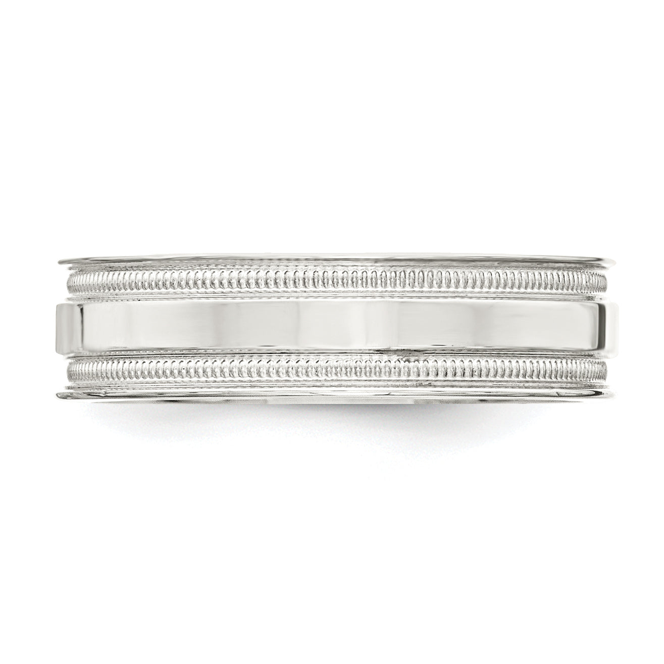 Sterlingsilber 6mm Poliert Flach Milgrain Gerillt Kante Fantasie Ring