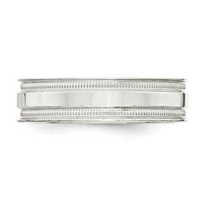 Sterlingsilber 6mm Poliert Flach Milgrain Gerillt Kante Fantasie Ring