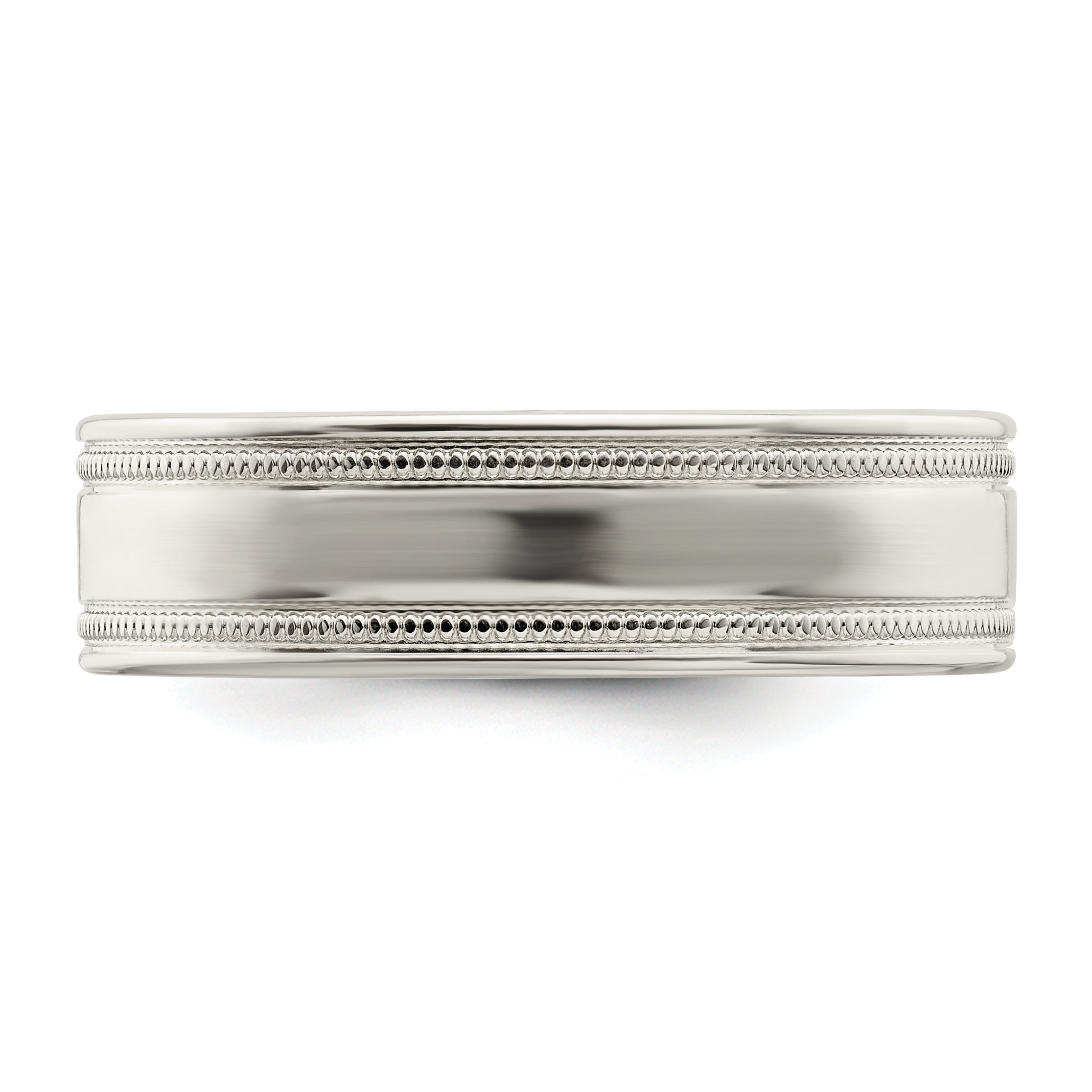 Sterlingsilber 6mm Poliert Flach Milgrain Gerillt Kante Fantasie Ring