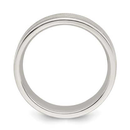 Sterlingsilber 6mm Gebürstet Flach Milgrain Gerillt Kante Fantasie Ring