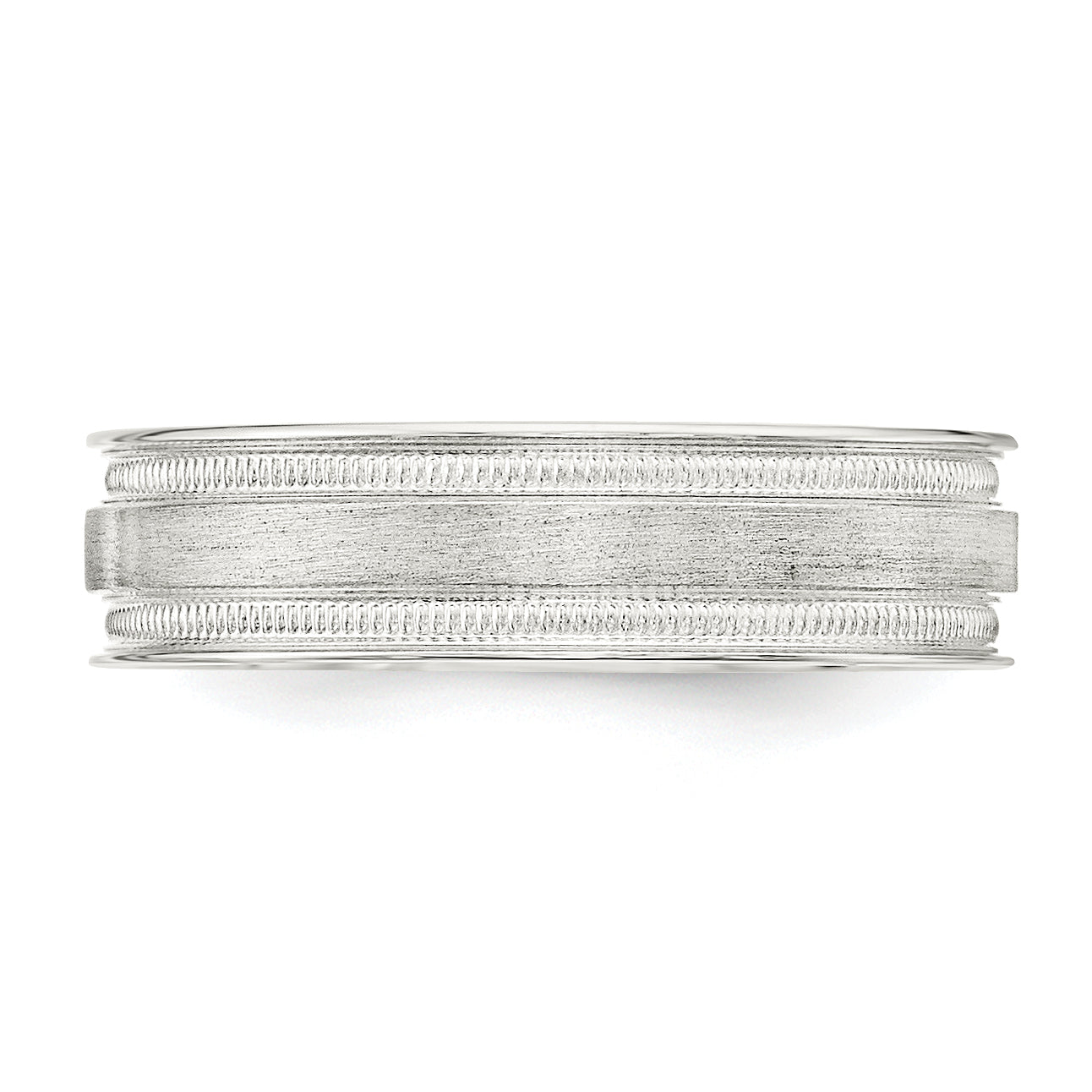 Sterlingsilber 6mm Gebürstet Flach Milgrain Gerillt Kante Fantasie Ring