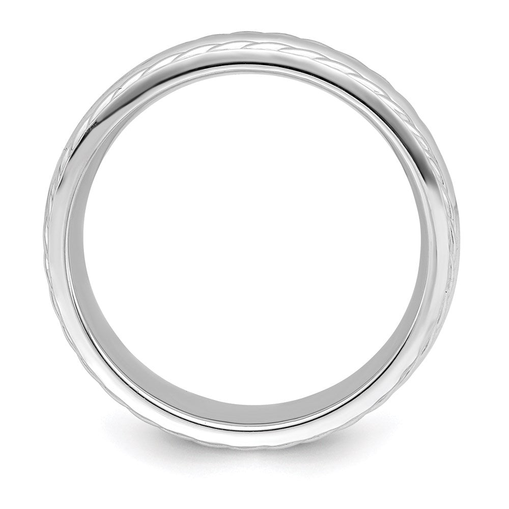 Sterlingsilber 6mm Poliert Gewölbt Kordel Kante Fantasie Ring Größe 7 (size 7 Nur)