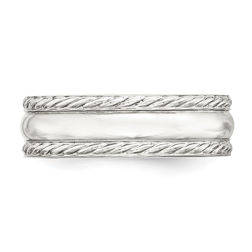 Sterlingsilber 6mm Poliert Gewölbt Kordel Kante Fantasie Ring Größe 7 (size 7 Nur)