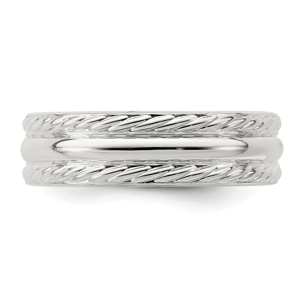 Sterlingsilber 6mm Poliert Gewölbt Kordel Kante Fantasie Ring Größe 7 (size 7 Nur)