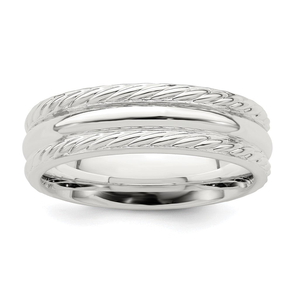 Sterlingsilber 6mm Poliert Gewölbt Kordel Kante Fantasie Ring Größe 7 (size 7 Nur)