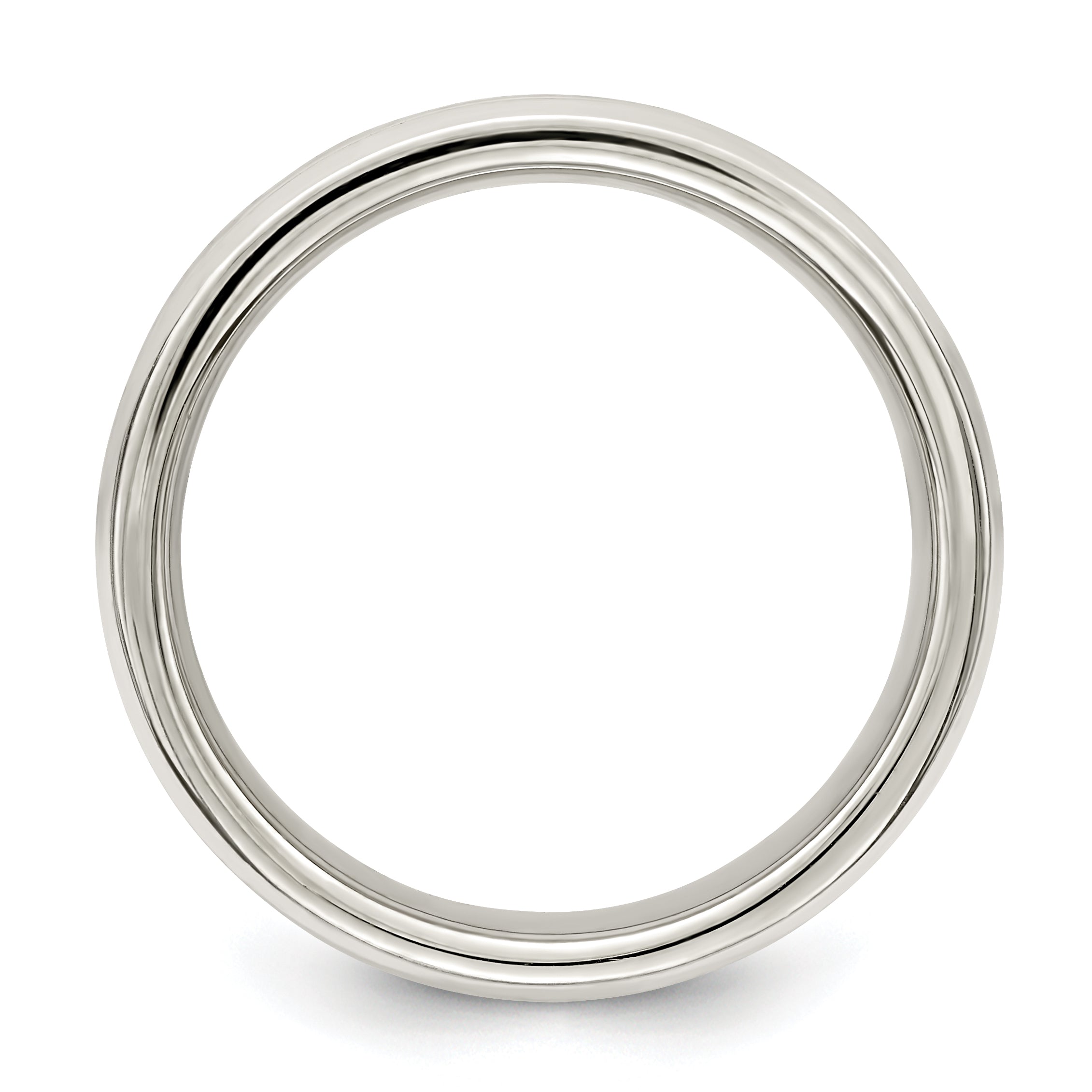 Sterlingsilber 6mm Poliert Flach Gerillt Fantasie Ring