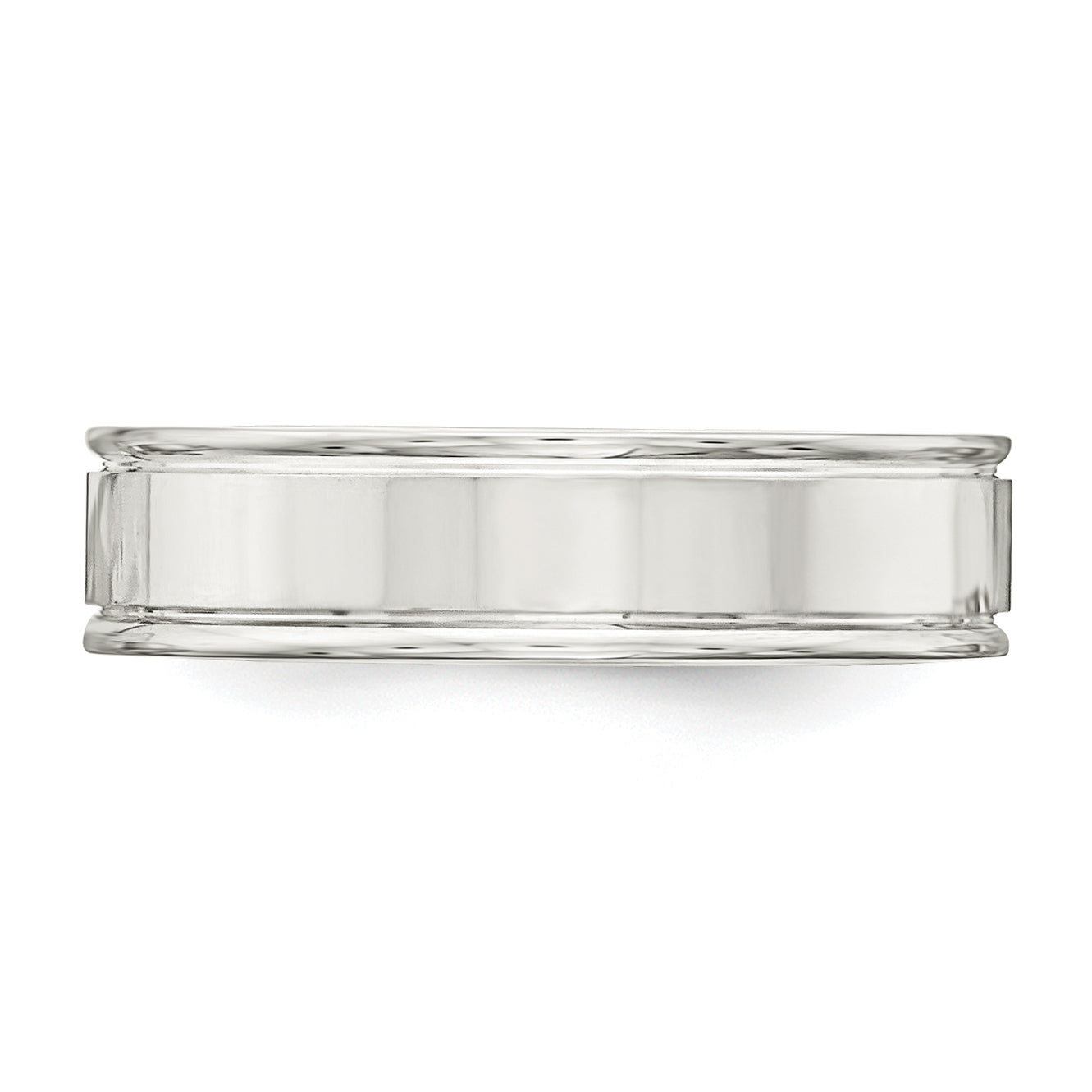 Sterlingsilber 6mm Poliert Flach Gerillt Fantasie Ring