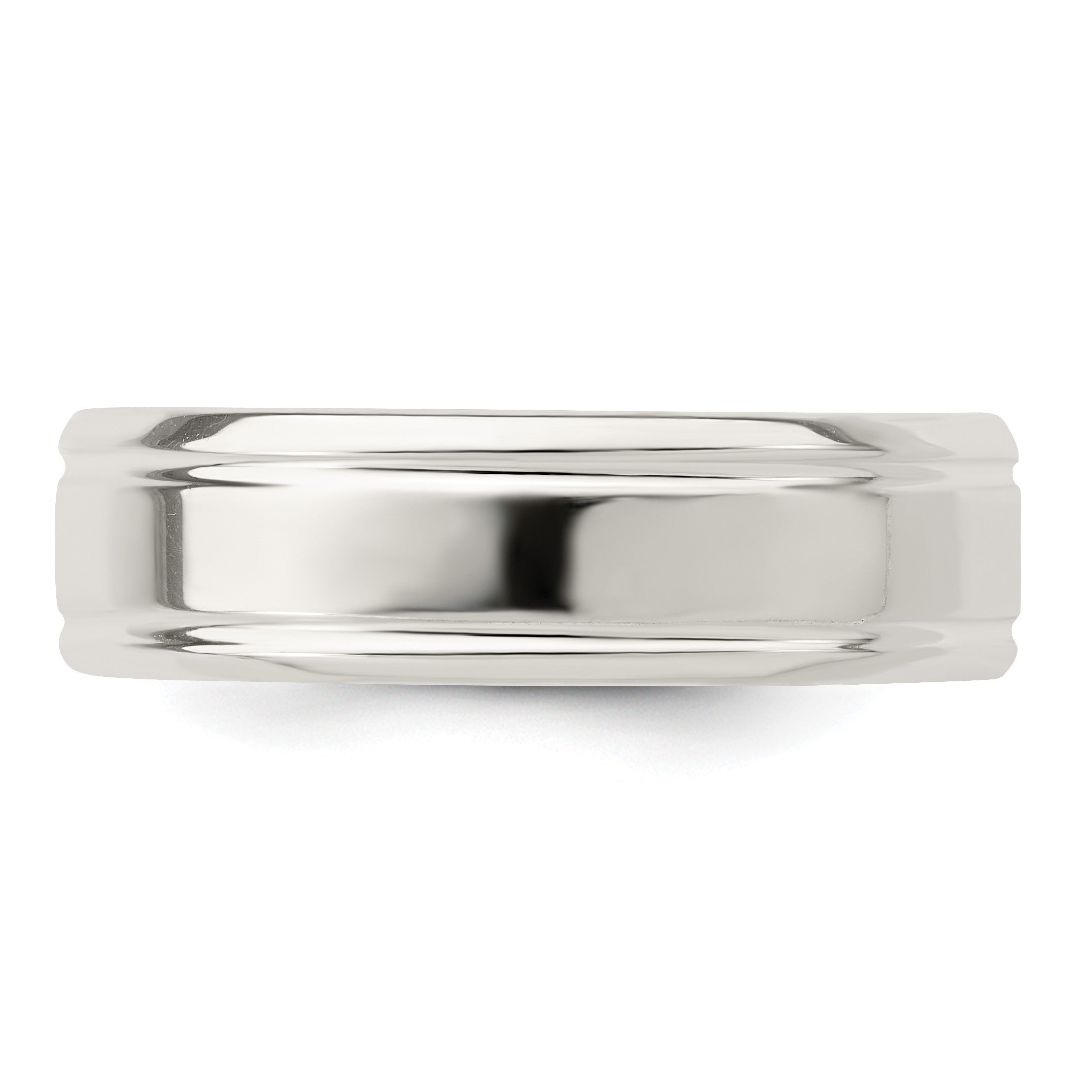 Sterlingsilber 6mm Poliert Flach Gerillt Fantasie Ring