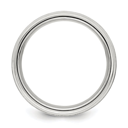 Sterlingsilber Ss 6mm Gebürstet Fantasie Ring Größe 6.5