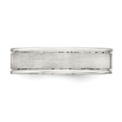 Sterlingsilber Ss 6mm Gebürstet Fantasie Ring Größe 6.5