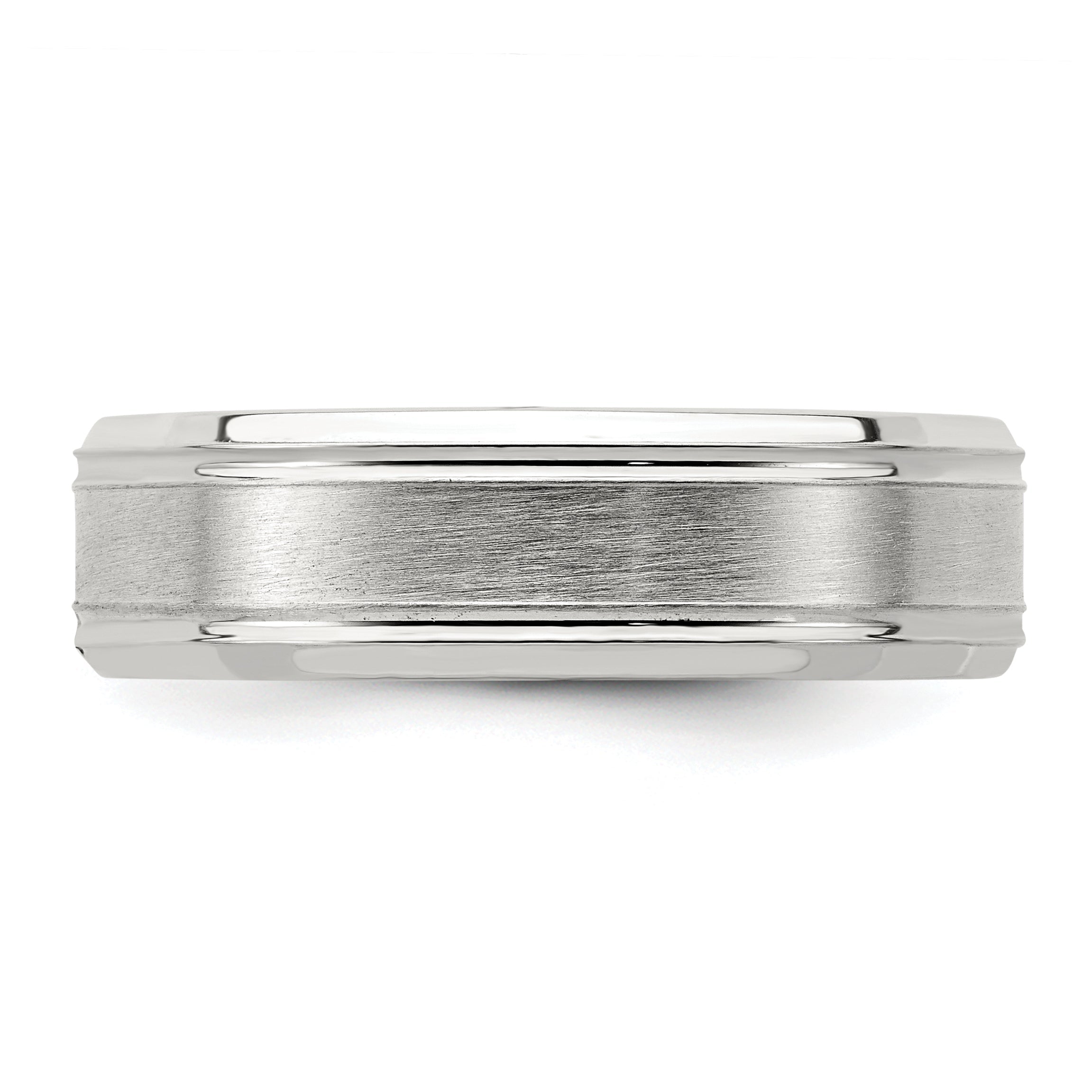Sterlingsilber Ss 6mm Gebürstet Fantasie Ring Größe 6.5