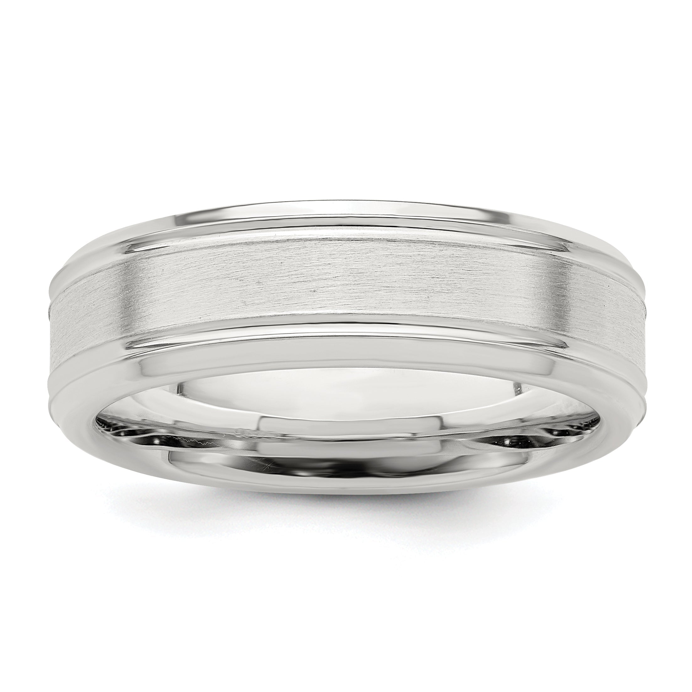 Sterlingsilber Ss 6mm Gebürstet Fantasie Ring Größe 6.5