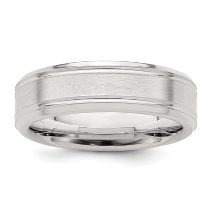 Sterlingsilber Ss 6mm Gebürstet Fantasie Ring Größe 6.5
