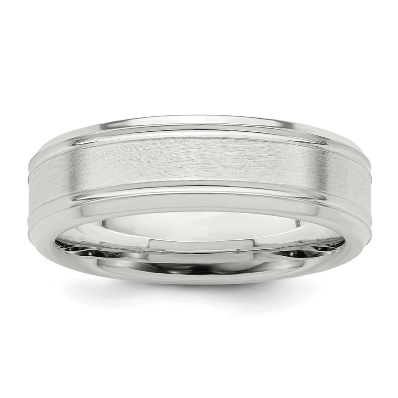 Sterlingsilber Ss 6mm Gebürstet Fantasie Ring Größe 6.5