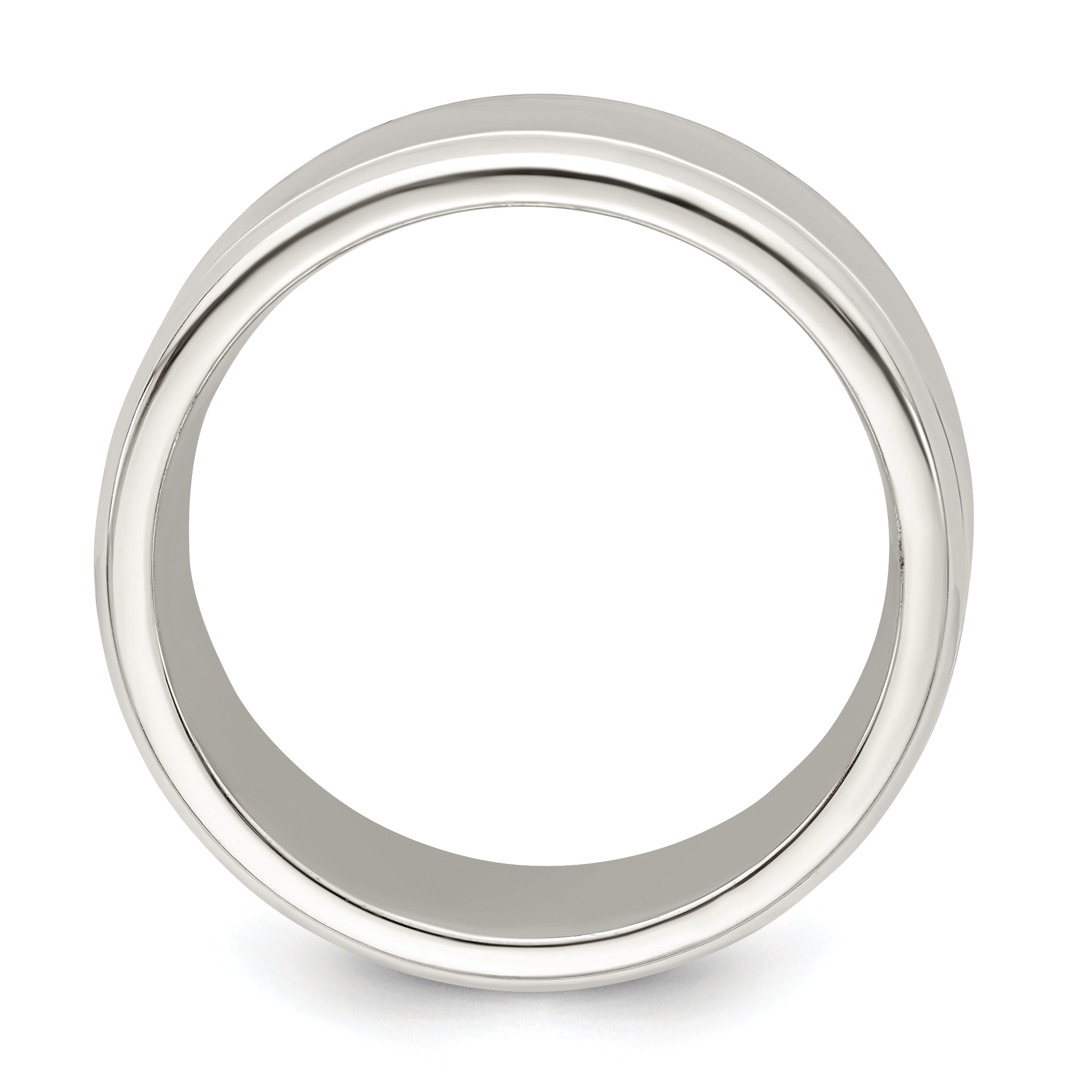 Sterlingsilber 6mm Poliert Flach Abgeschrägt Kante Fantasie Ring
