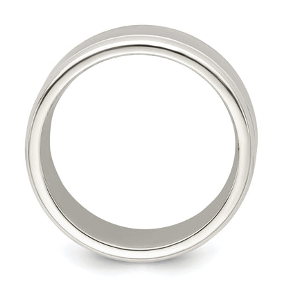 Sterlingsilber 6mm Poliert Flach Abgeschrägt Kante Fantasie Ring
