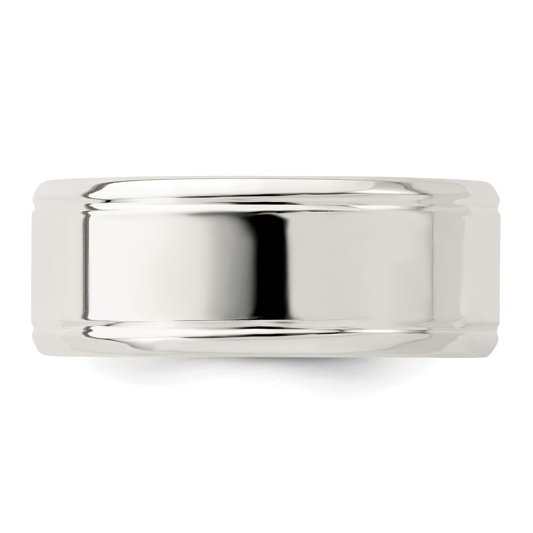 Sterlingsilber 6mm Poliert Flach Abgeschrägt Kante Fantasie Ring