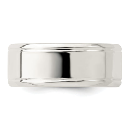Sterlingsilber 6mm Poliert Flach Abgeschrägt Kante Fantasie Ring