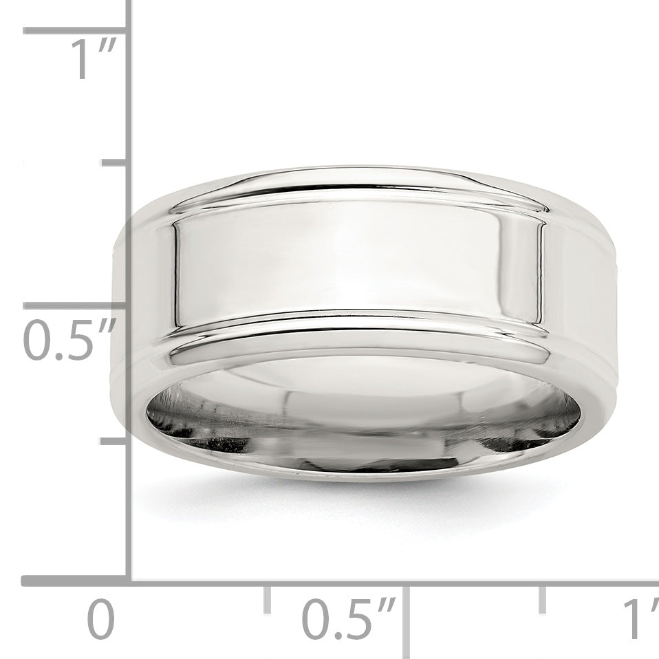 Sterlingsilber 6mm Poliert Flach Abgeschrägt Kante Fantasie Ring