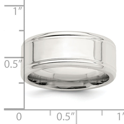 Sterlingsilber 6mm Poliert Flach Abgeschrägt Kante Fantasie Ring