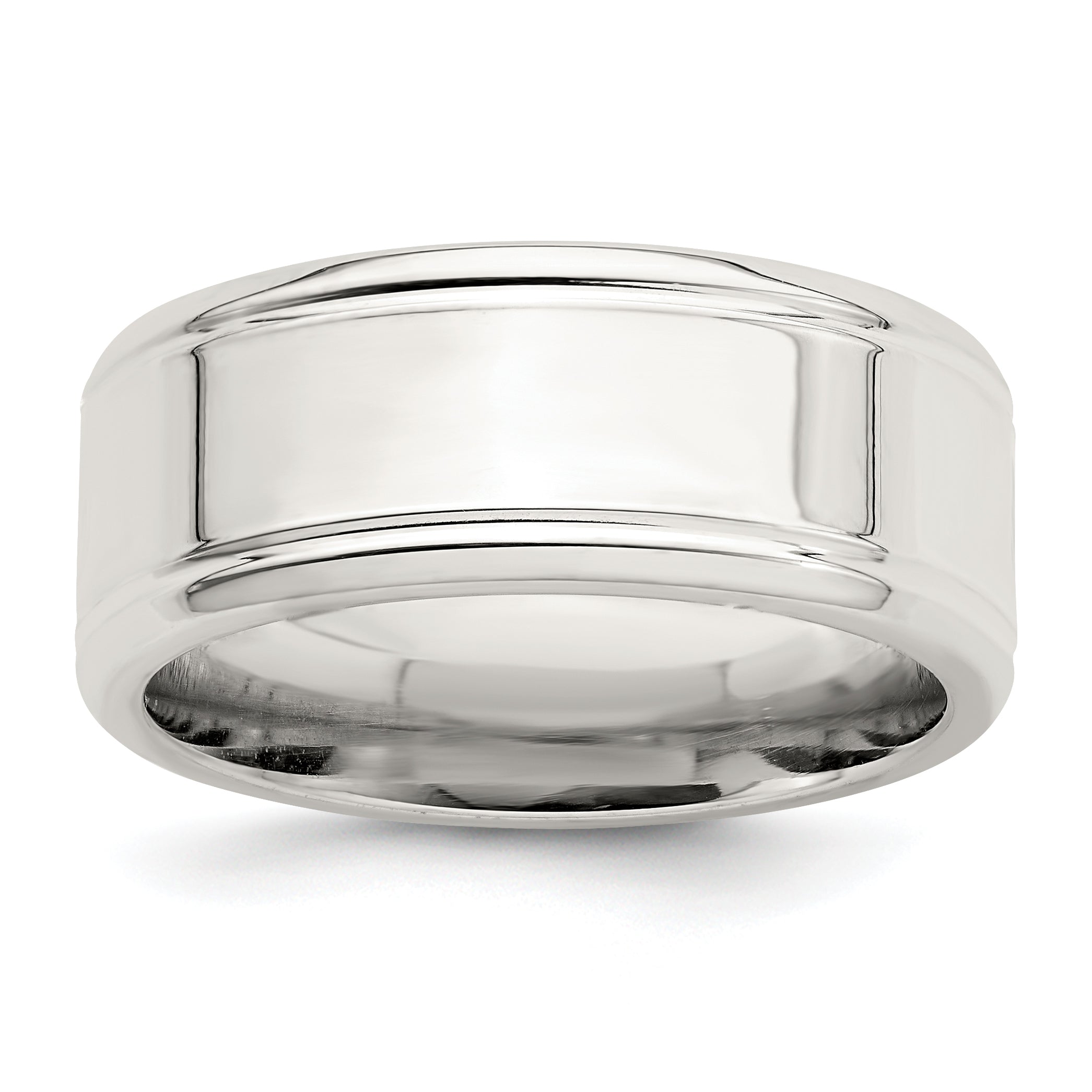 Sterlingsilber 6mm Poliert Flach Abgeschrägt Kante Fantasie Ring