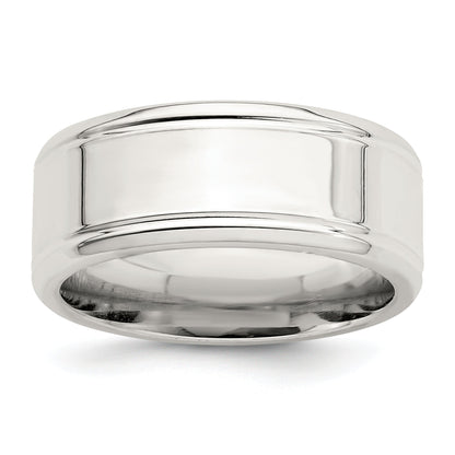 Sterlingsilber 6mm Poliert Flach Abgeschrägt Kante Fantasie Ring