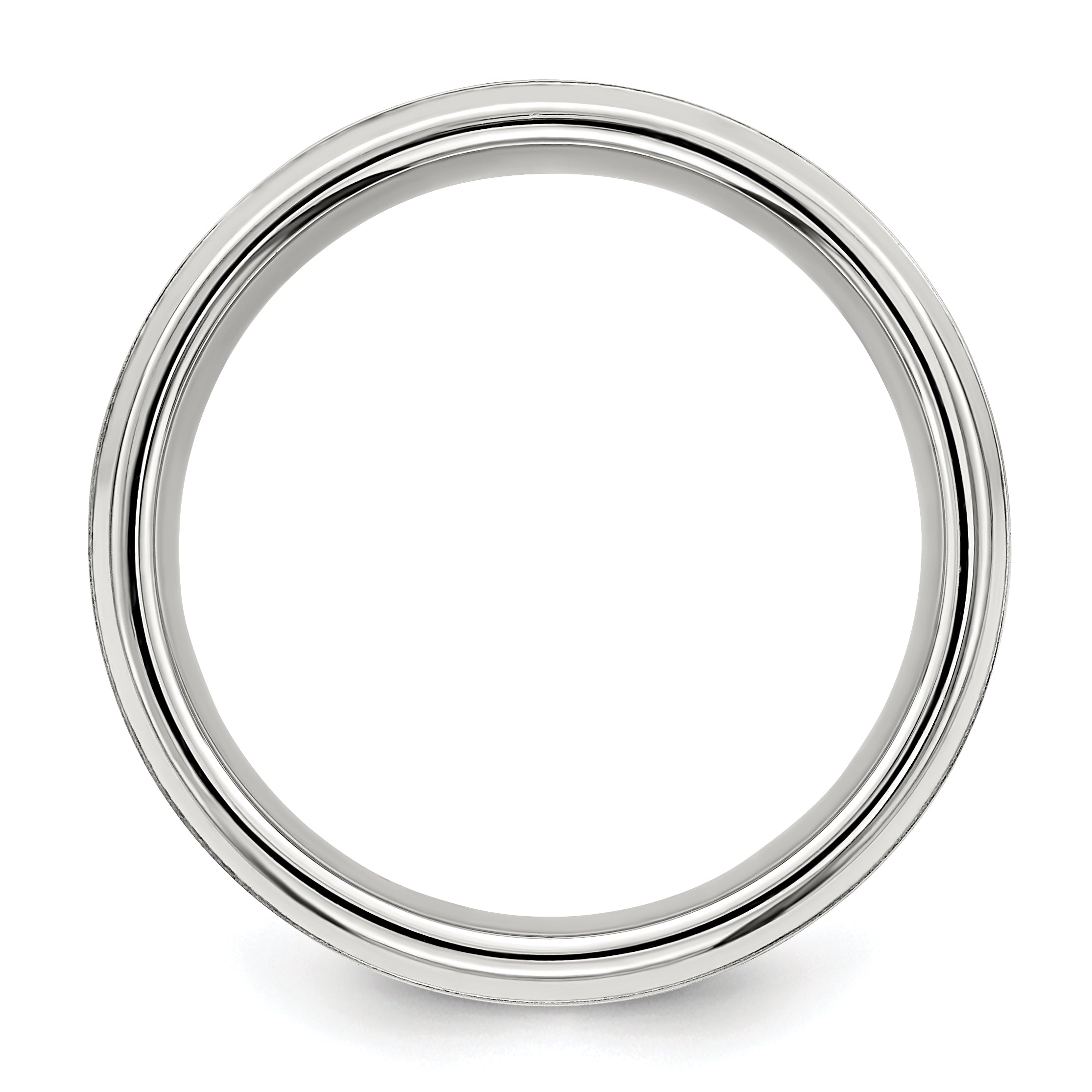 Sterlingsilber 6mm Gebürstet Flach Abgeschrägt Kante Fantasie Ring