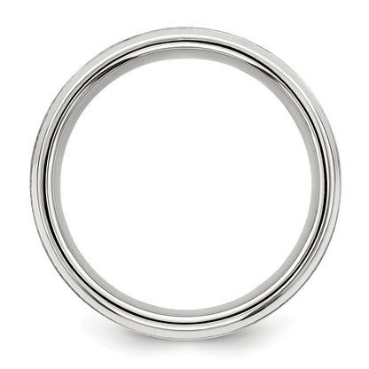 Sterlingsilber 6mm Gebürstet Flach Abgeschrägt Kante Fantasie Ring