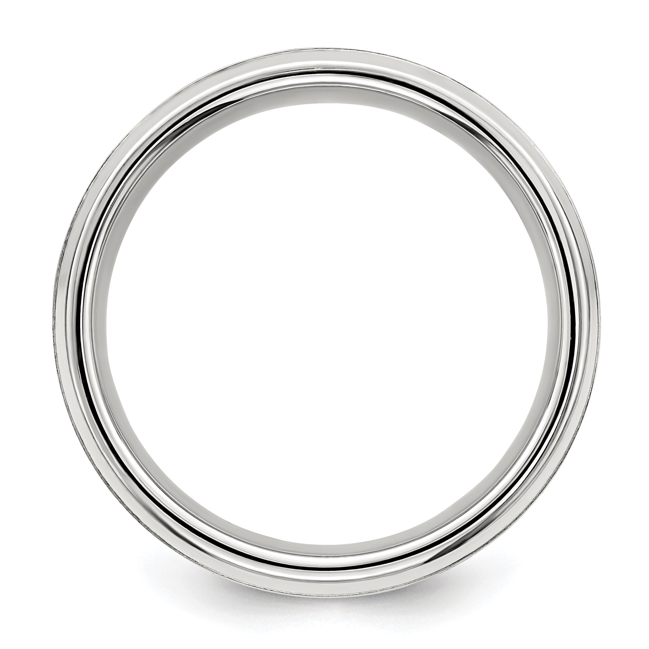 Sterlingsilber Rhodiniert 8mm Gebürstet Fantasie Ring