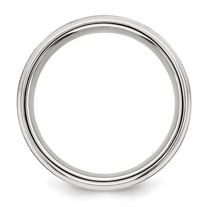 Sterlingsilber Rhodiniert 8mm Gebürstet Fantasie Ring