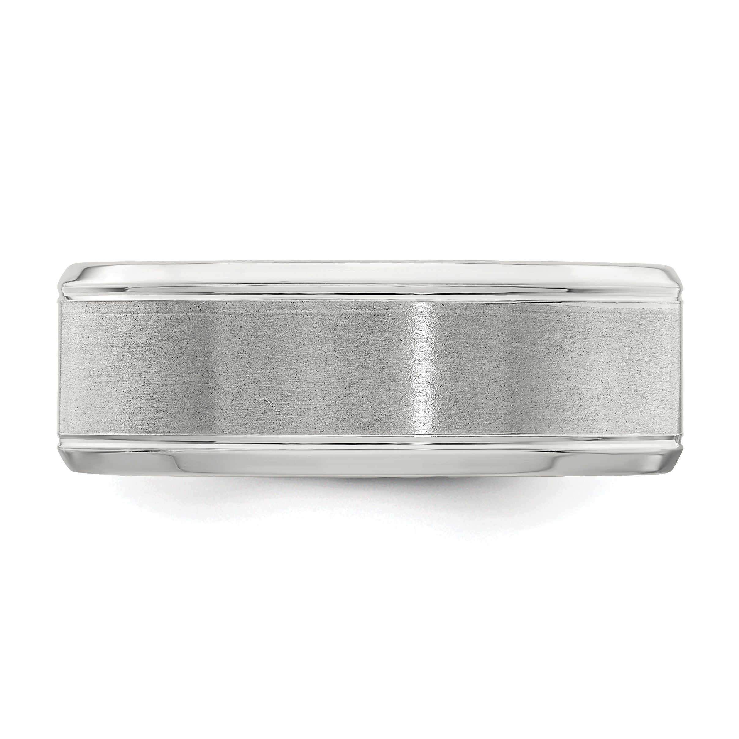 Sterlingsilber Rhodiniert 8mm Gebürstet Fantasie Ring