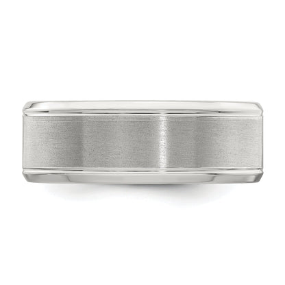 Sterlingsilber Rhodiniert 8mm Gebürstet Fantasie Ring