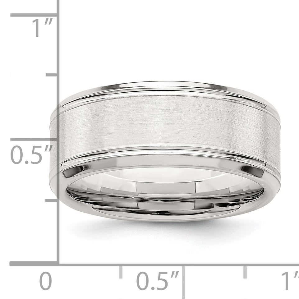 Sterlingsilber 6mm Gebürstet Flach Abgeschrägt Kante Fantasie Ring