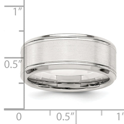 Sterlingsilber 6mm Gebürstet Flach Abgeschrägt Kante Fantasie Ring