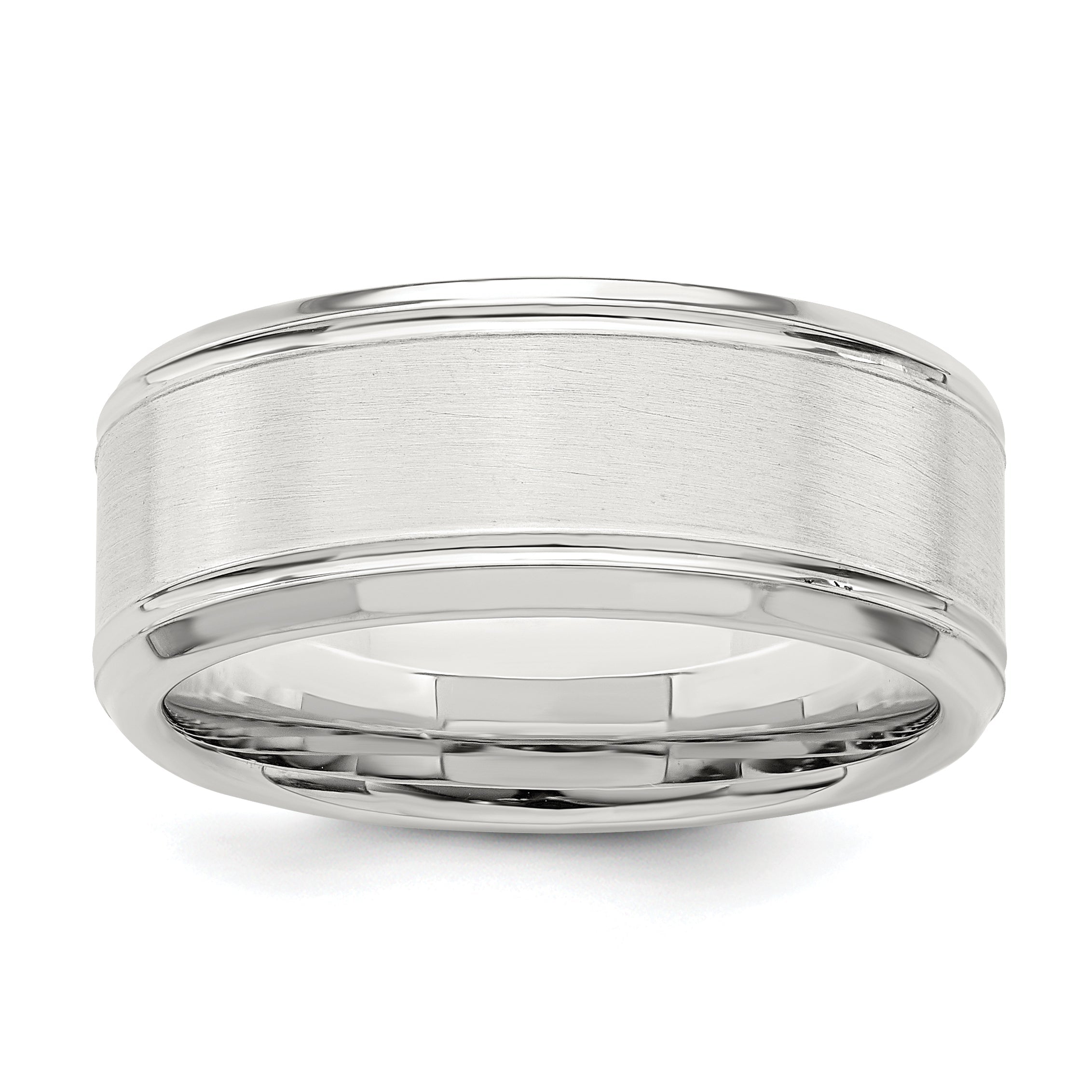 Sterlingsilber 6mm Gebürstet Flach Abgeschrägt Kante Fantasie Ring
