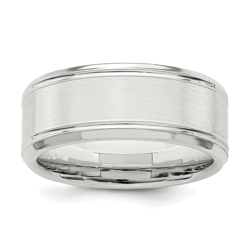 Sterlingsilber 6mm Gebürstet Flach Abgeschrägt Kante Fantasie Ring