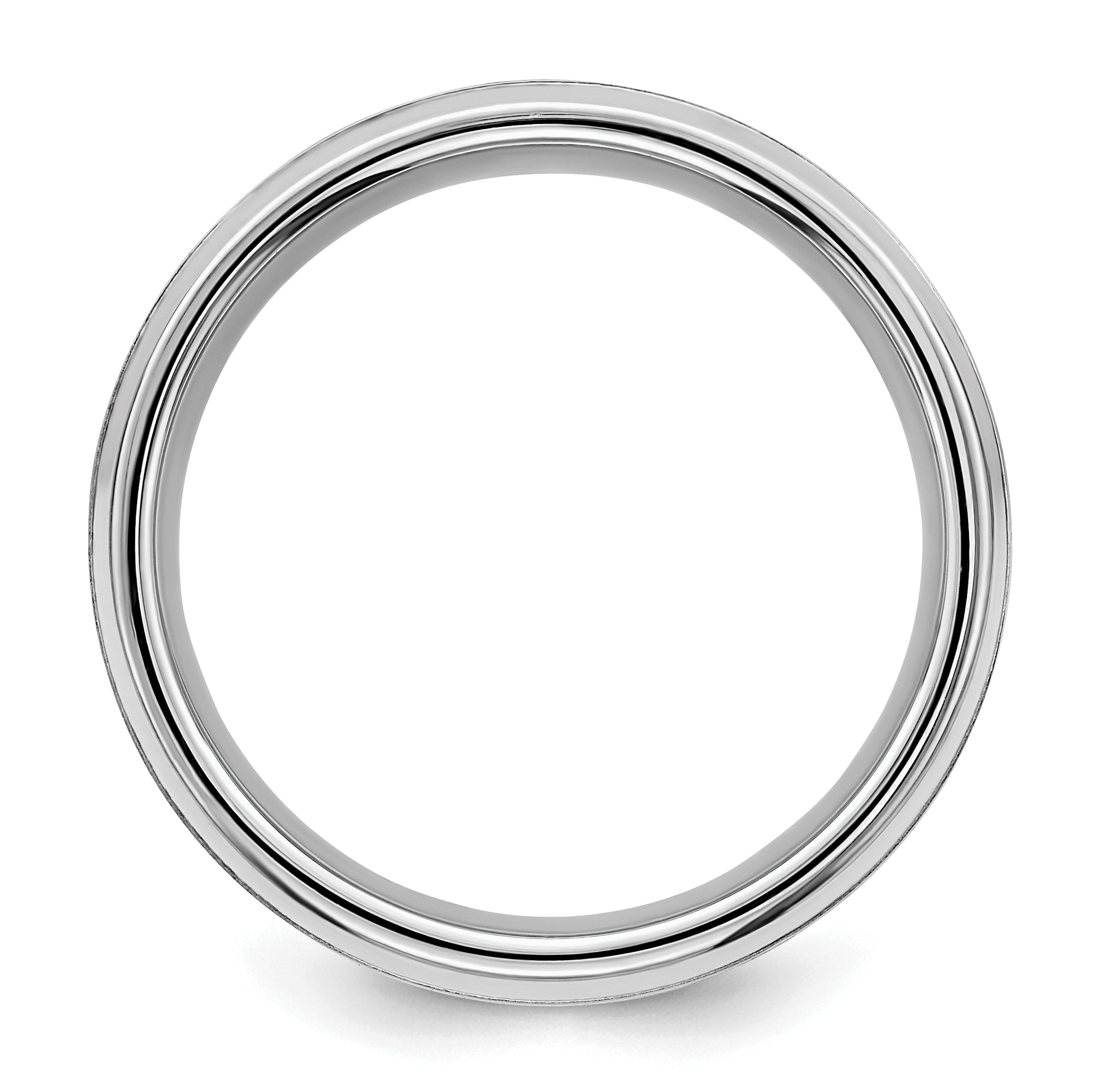 Sterlingsilber Rhodiniert 8mm Gebürstet Fantasie Ring