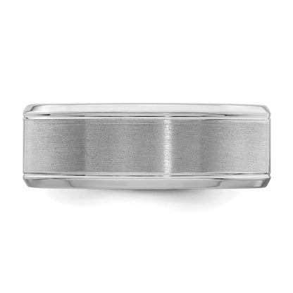 Sterlingsilber Rhodiniert 8mm Gebürstet Fantasie Ring