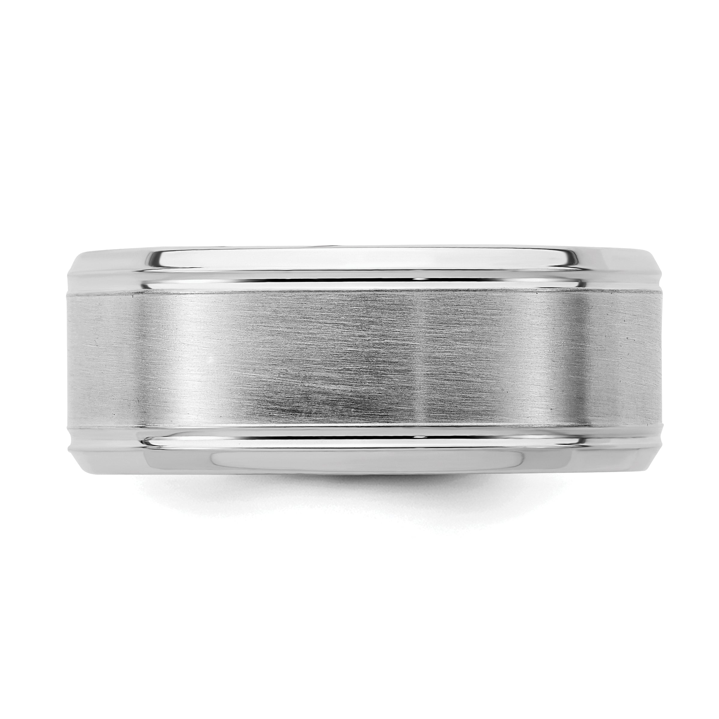 Sterlingsilber Rhodiniert 8mm Gebürstet Fantasie Ring