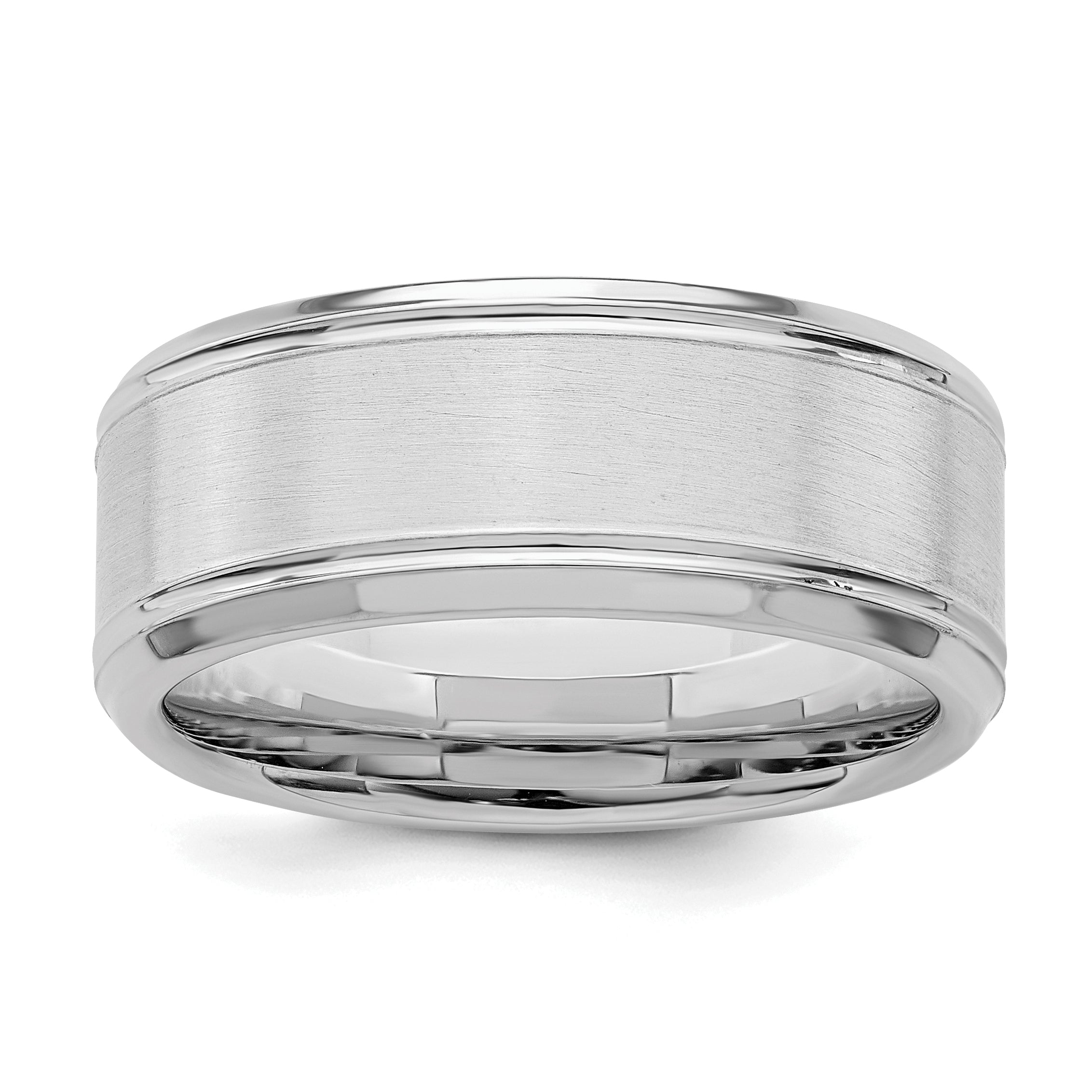 Sterlingsilber Rhodiniert 8mm Gebürstet Fantasie Ring