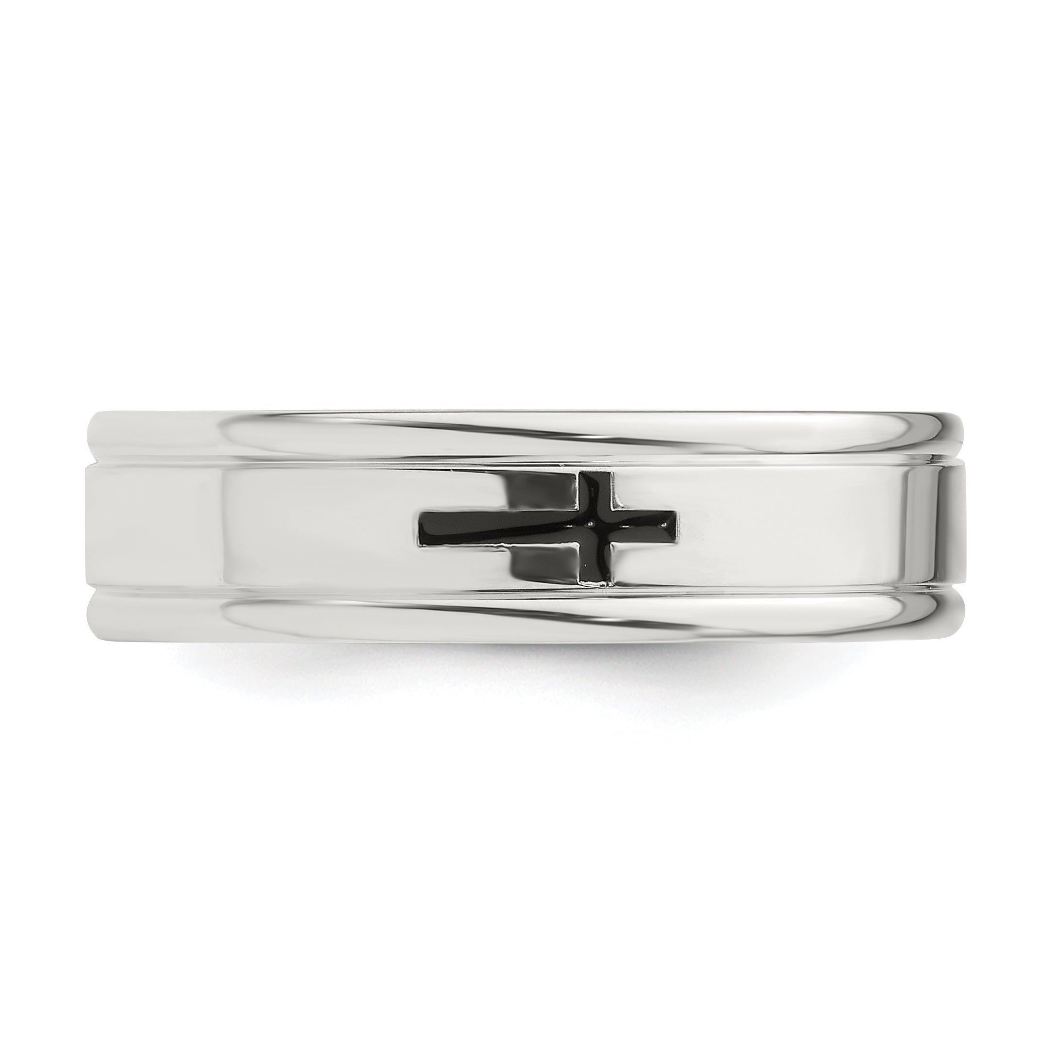 Sterlingsilber 6mm Emaille Kreuz Fantasie Ring